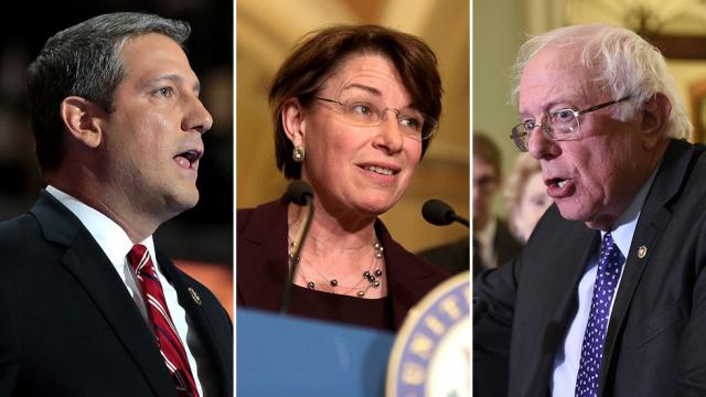 Tim Ryan, Amy Klobuchar, Bernie Sanders