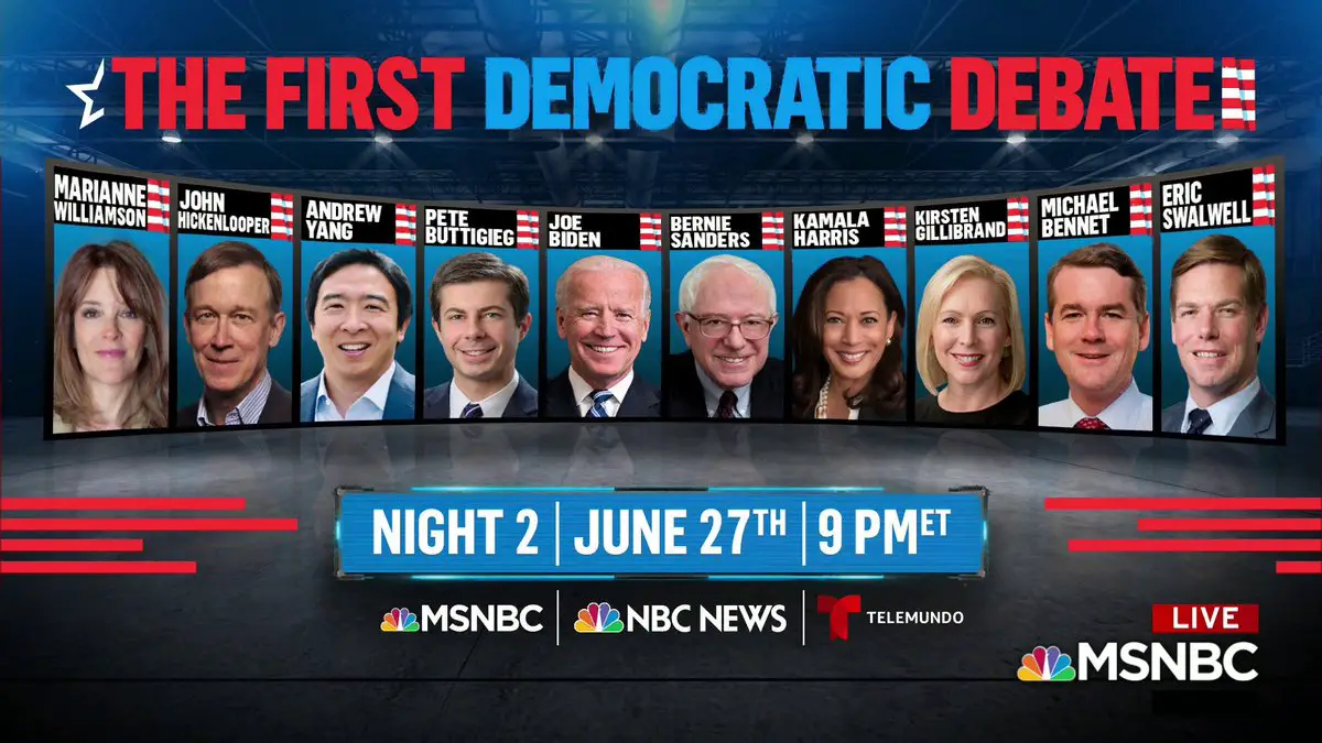 First Democratic Debate June 27 Podium Order