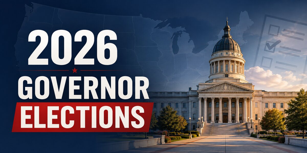 2026 governor elections guide with a state capitol and U.S. map